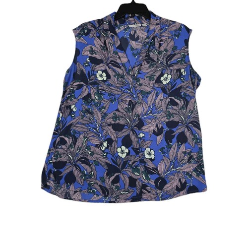 Halogen Women's Size Medium Floral Blossoms Sleeveless Top Blouse