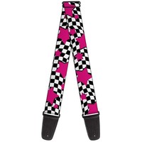 Guitar Strap - Checker & Stars Black/White/Pink (Us Import) ACC NEU