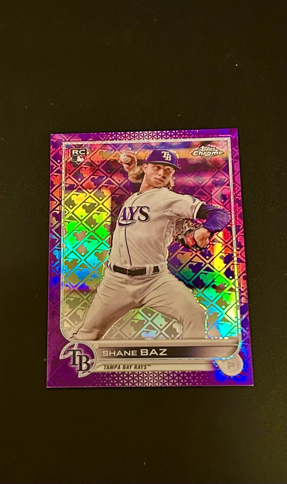 2022 Topps Chrome Purple Logofractor Shane Baz RC #8 201/250