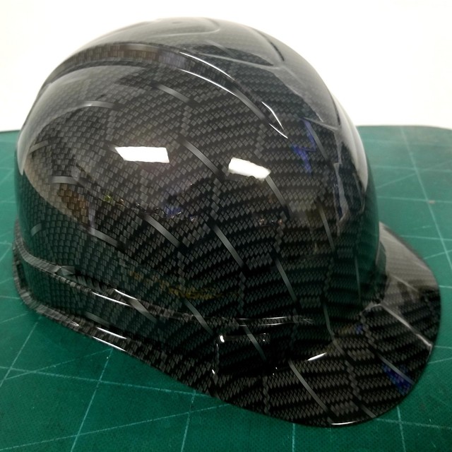 Hard Hat CAP STYLE Custom hydro dipped HEX WEAVE CARBON FIBER 3D NEW