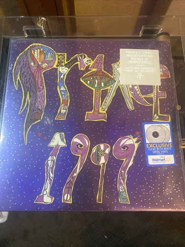 PRINCE 1999 VINYL NEW! LIMITED CLEAR W/ WHITE SWIRL LP! LITTLE RED CORVETTE!