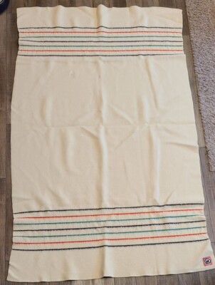 Couverture Vintage Pendleton Yellowstone 7 Rayures - Laine Vierge 100% - Vers 1940