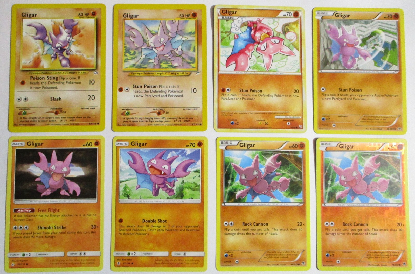 Gligar 8 Pokemon Card Various Sets