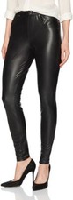 HUE U17998H Black Curvy Stretch Leatherette Leggings, L - MSRP 48