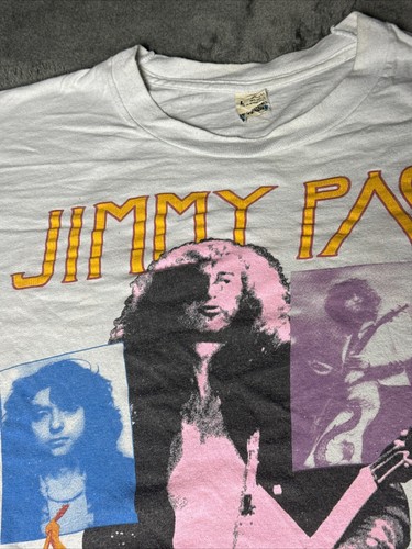 1985 Jimmy Page Led Zeppelin Screen Stars T Shirt Vintage Size L - Picture 8 of 20