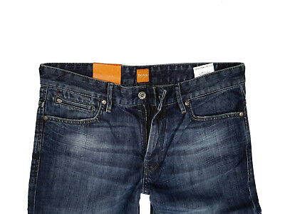 Hugo Boss 50259390 Bright Blue Denim Orange 24 Barcelona Regular Fit Jeans