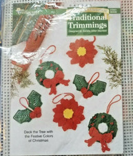 Needlecraft Shop "Traditional Trimmings Ornaments" Plastic Canvas Kit Makes 6