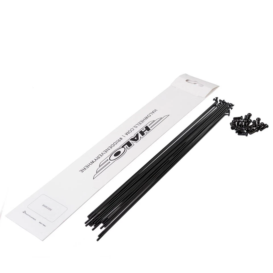 Halo 14G spokes black 180mm-300mm qtys of 5, 20, 24, 28, 32, 36, 100 - Image 1 of 1
