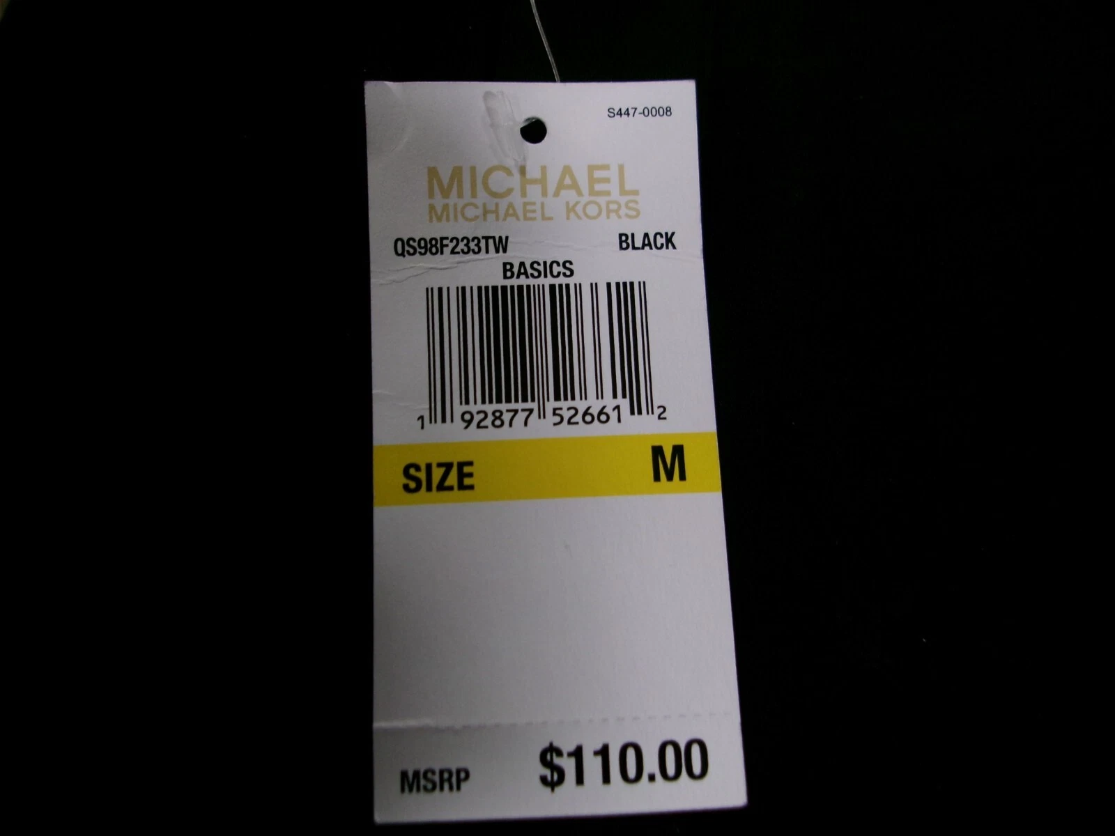 Abito Michael Kors donna medio nero oro scollo a V capsule ufficio minimalista nuovo