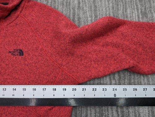 The North Face Womens Hoodie Medium 1/2 Zip Pockets Pullover Sweater Fleece Red - Picture 9 of 10
