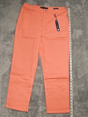NWT GLORIA VANDERBILT AMANDA JEANS Hibiscus Size 16 Classic Rise Tapered Leg