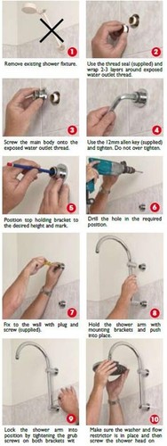 Novelli Micro Height maker Super Overhead Body Shower Wall Mount Kit 4.5 in Head - Picture 12 of 17