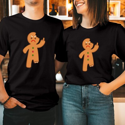 T-SHIRT (5336) Funny Gingerbread Man Rude Ugly Funny Christmas Shirt