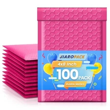 Poly Bubble Mailer 4x8" 100pcs Padded Envelope Mailing Bags 4x7 Hot Pink #000