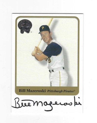 Signed Autographed 2001 Fleer Greats of the Game BILL MAZEROSKI Pirates card COA - 第 1/1 張圖片