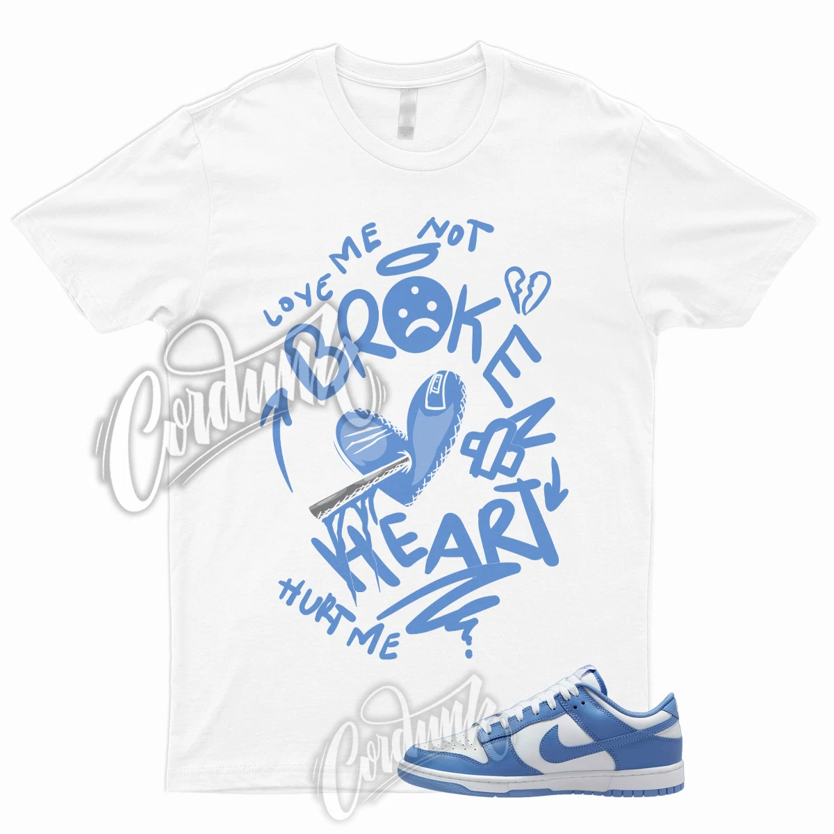 BROKEN T Shirt to Match Dunk Low Polar Blue Mid High University 1 Air Force Max