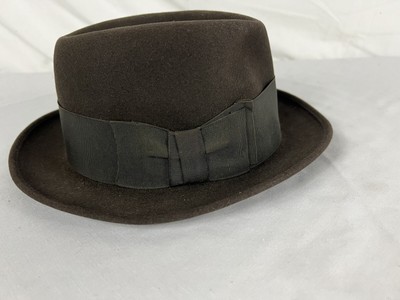 Vintage Brown Fedora Hat .. Gangster .. 6.5 