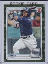 WANDER FRANCO ROOKIE CARD 2020 Bowman CAMO GREEN VARIATION Baseball RC TB RAYS!