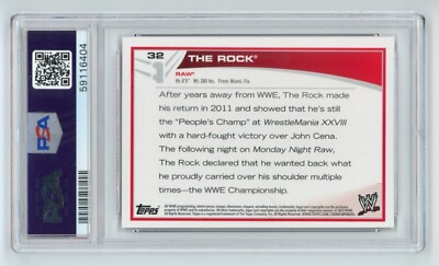The ROCK 2013 Topps BLACK WWE Wrestling Card #32 PSA 8 | eBay