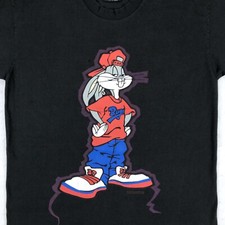 vtg 90s BUGS BUNNY LOONEY TUNES DOUBLE-SIDED T-Shirt M/L cartoon single stitch