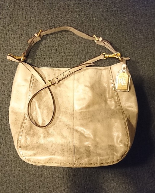 Ralph Lauren Gold Leather Hand Bag eBay