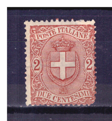 STAMPS Italy Kingdom 1896-97 Umberto I Coat of Arms Savoy 2 c. MH* SAS66