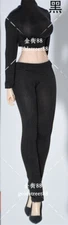 1/12 Ice Silk Bodysuit Tops Pants Clothes Black For 6in Female PH TBL Figure Toy
