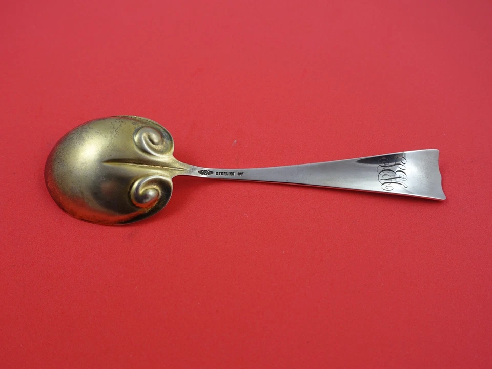Chrysanthemum by Shiebler Sterling Silver Preserve Spoon GW 6 3/4" - Image 2 of 2