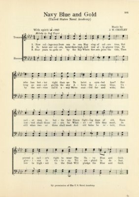 UNITED STATES NAVAL ACADEMY Songs c1927 ''Navy Blue and Gold'' & ''Anchor's Aweigh''