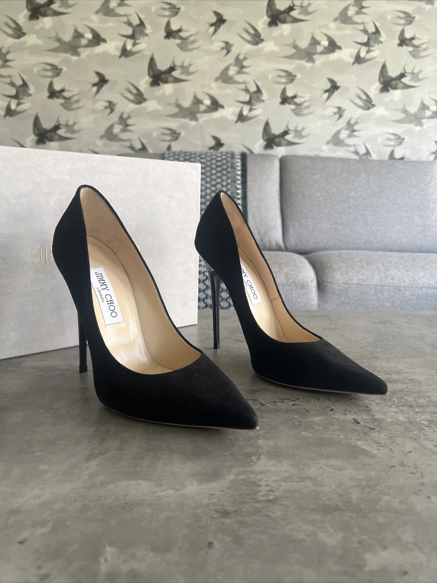 Chaussures Jimmy Choo Anouk daim noir 12 cm UK6 EU39 Jimmy Choo Romy 85 escarpin