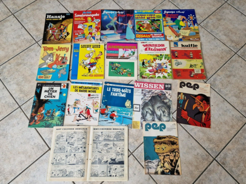 Lot de bandes dessinées anciennes différentes langues Disney Hansje Tom Cherry Lucky Luke Dupuis - Photo 1/21