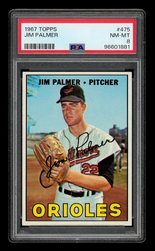 1967 Topps Set-Break #475 Jim Palmer PSA 8 NM-MT