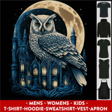 Premier T-Shirt sans Manches Noir Motif Hibou Fantaisie Coton Bio Unisexe