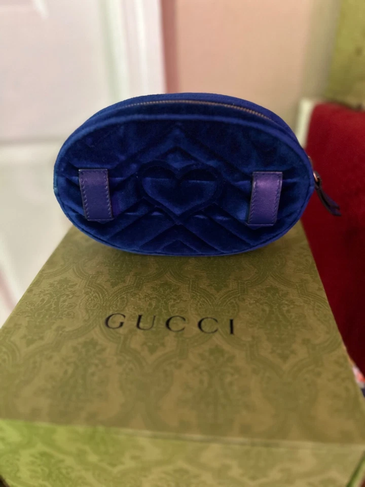 bolso cintura marmont terciopelo gucci azul Foto 2 de 4