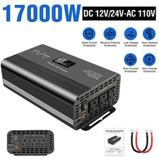 17000W Car Power Inverter DC 12/24V To AC 110V Pure Sine Wave Solar Converter