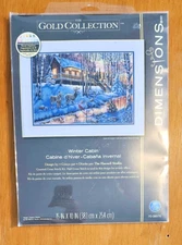Dimensions The Gold Collection Counted Cross Stitch Kit Winter Cabin - SEALED