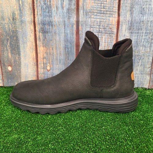 Hey DUDE Stivali Uomo UK 11, EU 45 Nero 100% Pelle Stivali Chelsea - Foto 4 di 14