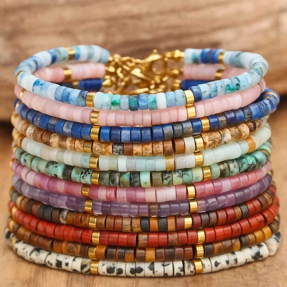 Natural Red Jasper Dainty Bracelet Gemstone Minimalist Bracelet Gift Handmade - Image 4 of 4