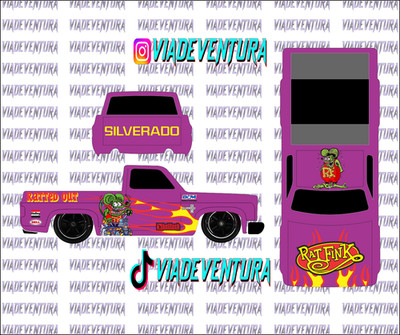 Rat Fink 1/64 83 Silverado WHITE TONER Universal Waterslide Decal for Hot