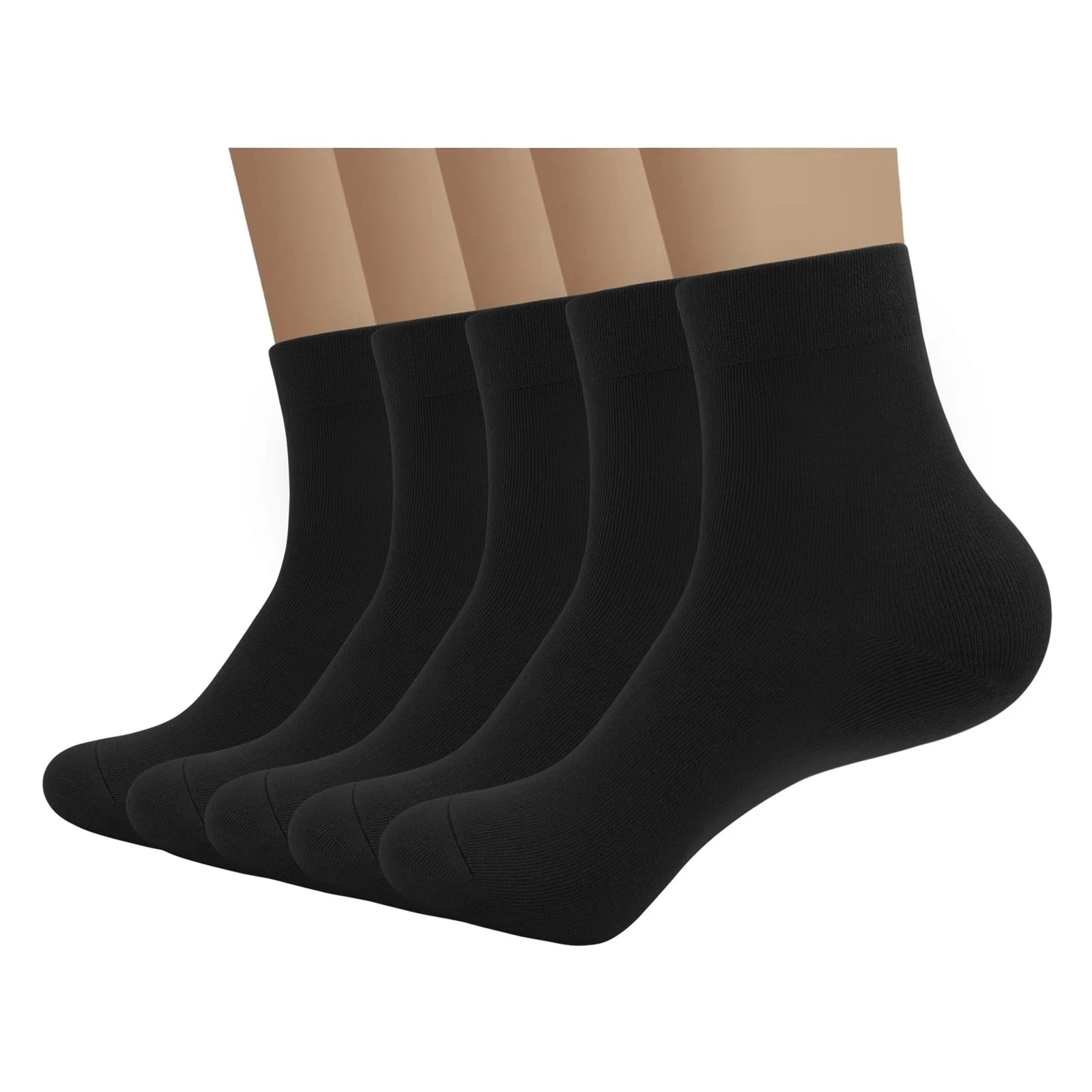 Men's Breathable Quarter Ankle High Socks - Comfort Cool Soft - 5 Pairs (Larg...