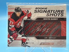 19-20 UD Engrained Red Rookie Signature Shots RSS-NG Nikita Gusev /99