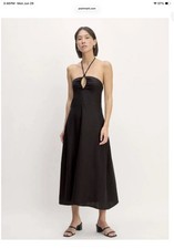 Everlane The Linen Halter-Neck Dress - Black - size 10 -NWOT