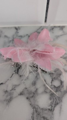 Haarspange Mädchen rosa Blume und Feder