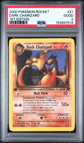 Dark Charizard (1st Edition) graded PSA 2 for sale on eBay