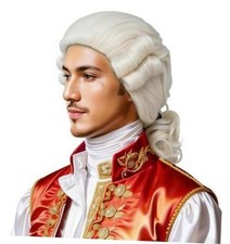 Men's Colonial Wig -18th Century Judge George Washington Cosplay Wig 1-Beige