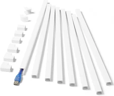 126in One-Cord Hider Kit Paintable Wall Cable Cover White Raceway