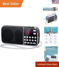Lightweight Rechargeable AM/FM Bluetooth Radio with Dual Speakers - Ideal Gift