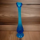 Vintage Fenton 10" Bud Vase Blue Hobnail Swung Bud Vase Mid Century MCM