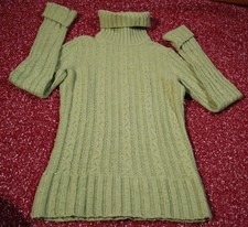 Express Womens Wool Blend Sweater Size S Green Pullover Long Sleeve EUC