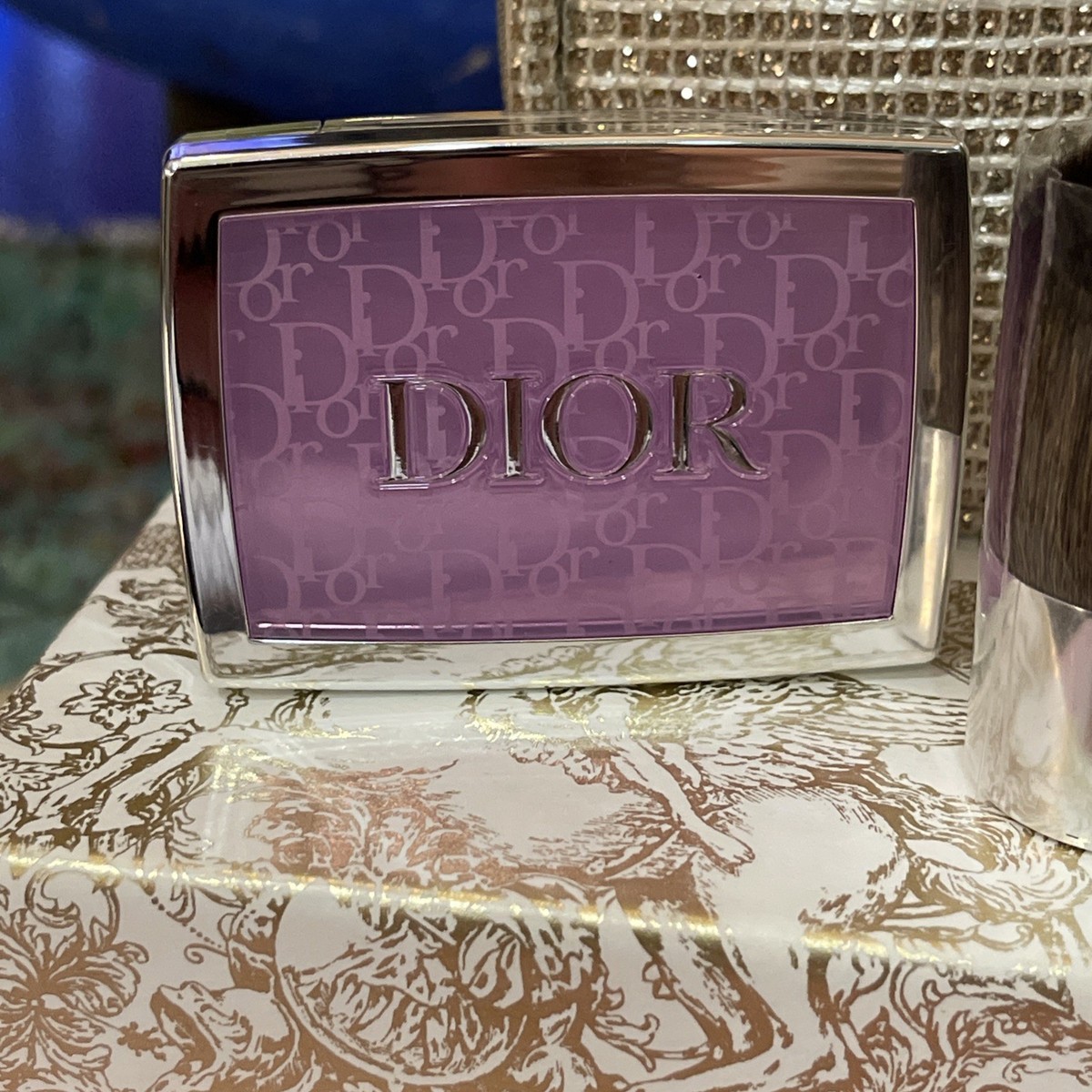 Dior Gold Makeup Bag 2025 Limited Edition W/ Dior 3 In 1 Lip Gloss